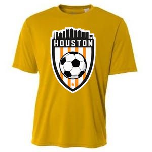 Houston Soccer City Skyline Futbol Club Match Day Fan Cooling Performance Crew T-Shirt