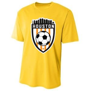 Houston Soccer City Skyline Futbol Club Match Day Fan Performance Sprint T-Shirt