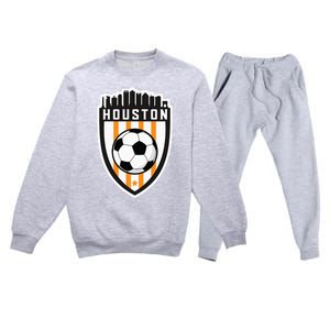 Houston Soccer City Skyline Futbol Club Match Day Fan Premium Crewneck Sweatsuit Set