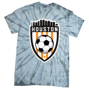 Houston Soccer City Skyline Futbol Club Match Day Fan Tie-Dye T-Shirt