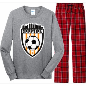 Houston Soccer City Skyline Futbol Club Match Day Fan Long Sleeve Pajama Set