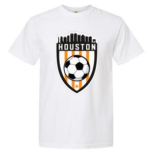 Houston Soccer City Skyline Futbol Club Match Day Fan Garment-Dyed Heavyweight T-Shirt