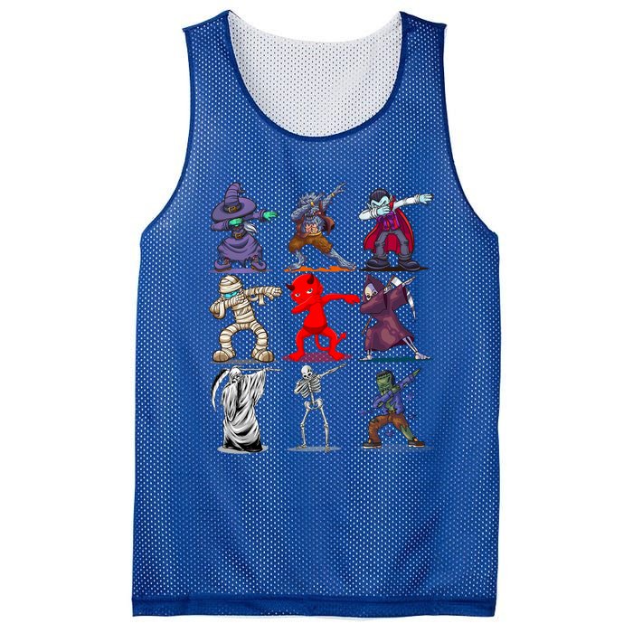 Halloween Scary Dabbing Monsters Skeleton Mummy Dab Costume Cute Gift Mesh Reversible Basketball Jersey Tank