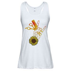 Hairstylist Sunflower Design Hippie Hair Salon Ladies Essential Flowy Tank