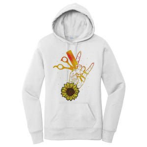 Hairstylist Sunflower Design Hippie Hair Salon Women's Pullover Hoodie