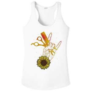 Hairstylist Sunflower Design Hippie Hair Salon Ladies PosiCharge Competitor Racerback Tank