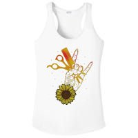 Hairstylist Sunflower Design Hippie Hair Salon Ladies PosiCharge Competitor Racerback Tank