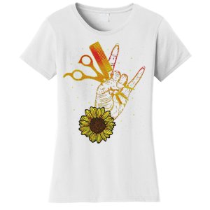 Hairstylist Sunflower Design Hippie Hair Salon Women's T-Shirt