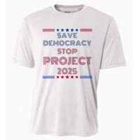 Happy Save Democracy Stop Project 2025 Presidential Election Cooling Performance Crew T-Shirt