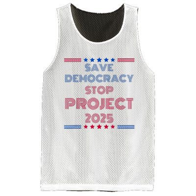 Happy Save Democracy Stop Project 2025 Presidential Election Mesh Reversible Basketball Jersey Tank