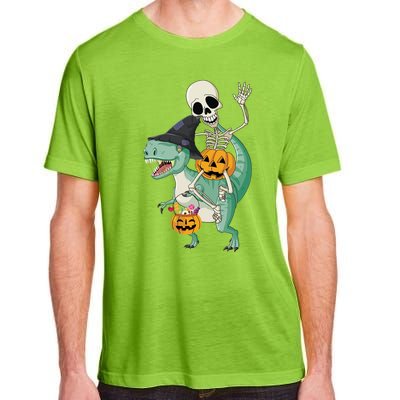 Halloween Skeleton Dinosaur Gift Pumpkin TRex Gift Adult ChromaSoft Performance T-Shirt