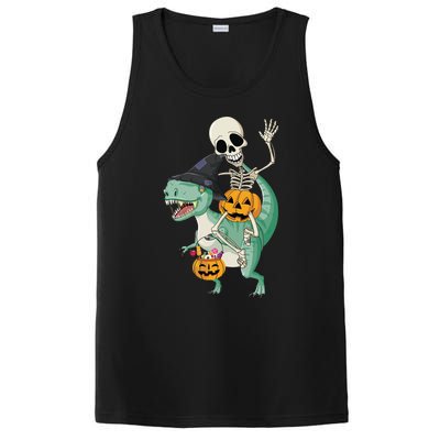 Halloween Skeleton Dinosaur Gift Pumpkin TRex Gift PosiCharge Competitor Tank