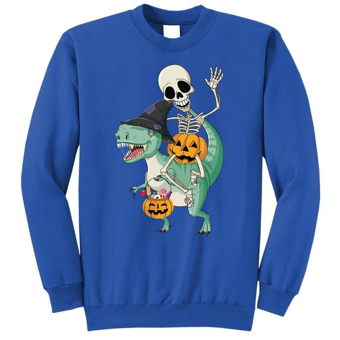 Halloween Skeleton Dinosaur Gift Pumpkin TRex Gift Sweatshirt