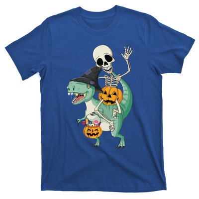 Halloween Skeleton Dinosaur Gift Pumpkin TRex Gift T-Shirt