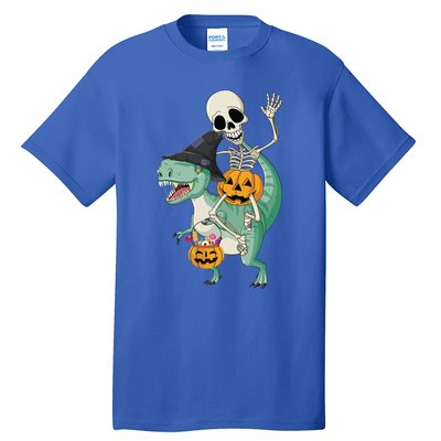 Halloween Skeleton Dinosaur Gift Pumpkin TRex Gift Tall T-Shirt