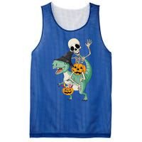 Halloween Skeleton Dinosaur Gift Pumpkin TRex Gift Mesh Reversible Basketball Jersey Tank