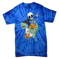 Halloween Skeleton Dinosaur Gift Pumpkin TRex Gift Tie-Dye T-Shirt