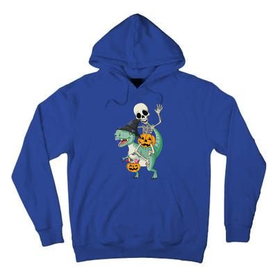 Halloween Skeleton Dinosaur Gift Pumpkin TRex Gift Tall Hoodie