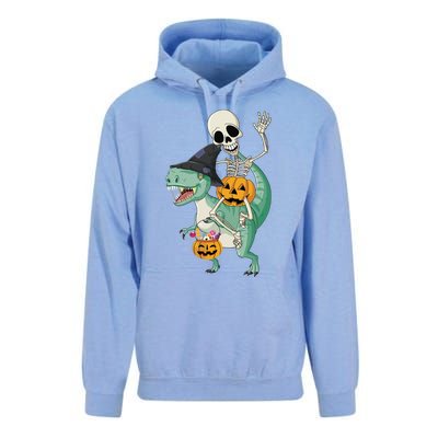 Halloween Skeleton Dinosaur Gift Pumpkin TRex Gift Unisex Surf Hoodie