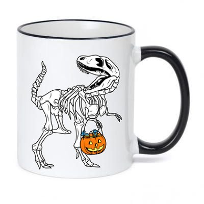 Halloween Skeleton Dinosaur Trex Halloween Funny Gift 11oz Black Color Changing Mug