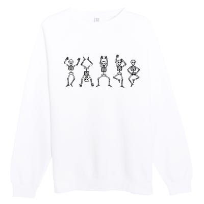 Halloween Skeletons Dancing Funny Costume Premium Crewneck Sweatshirt