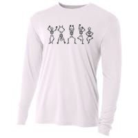 Halloween Skeletons Dancing Funny Costume Cooling Performance Long Sleeve Crew