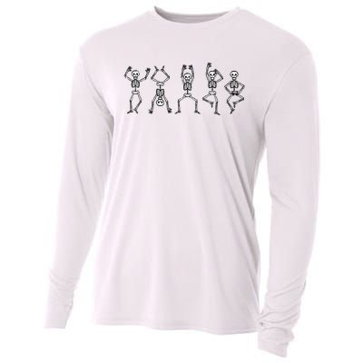 Halloween Skeletons Dancing Funny Costume Cooling Performance Long Sleeve Crew