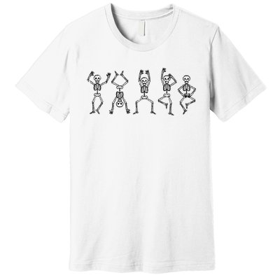 Halloween Skeletons Dancing Funny Costume Premium T-Shirt