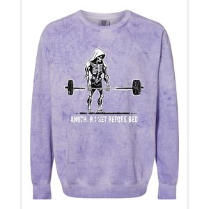 Halloween Skeleton Deadlift Team Healthy Gym Squard Party Colorblast Crewneck Sweatshirt