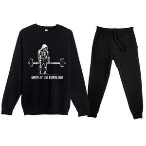 Halloween Skeleton Deadlift Team Healthy Gym Squard Party Premium Crewneck Sweatsuit Set