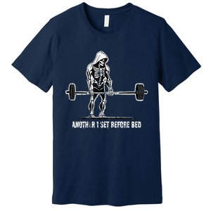 Halloween Skeleton Deadlift Team Healthy Gym Squard Party Premium T-Shirt