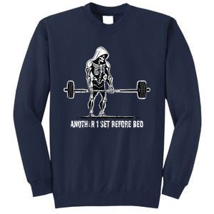 Halloween Skeleton Deadlift Team Healthy Gym Squard Party Tall Sweatshirt