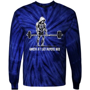 Halloween Skeleton Deadlift Team Healthy Gym Squard Party Tie-Dye Long Sleeve Shirt