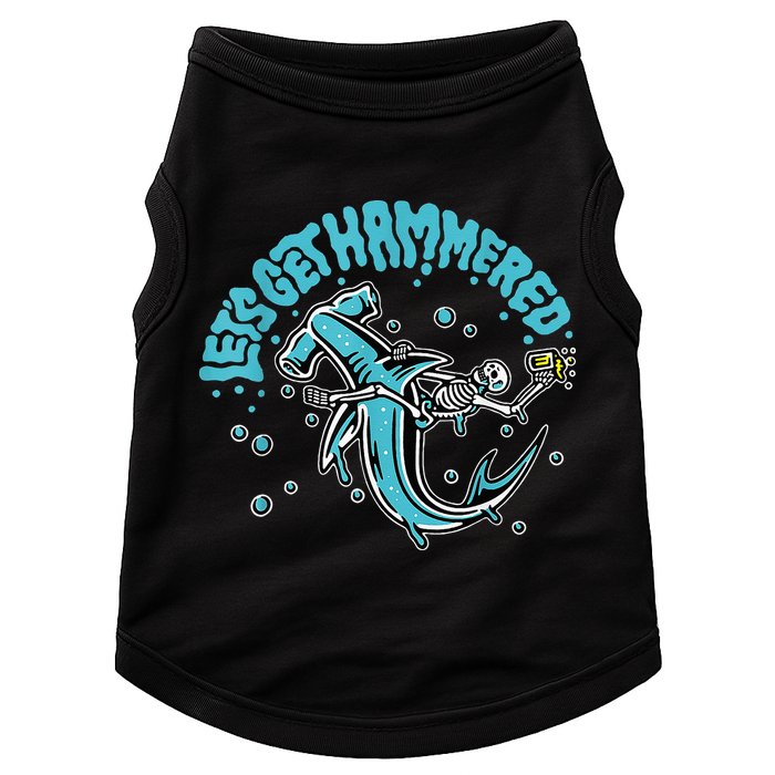 Hammerhead Shark Drinking Pun Let's Get Hammered Party Doggie Tank