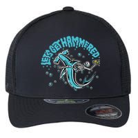 Hammerhead Shark Drinking Pun Let's Get Hammered Party Flexfit Unipanel Trucker Cap