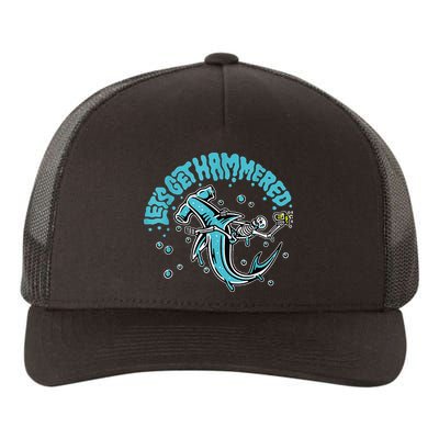 Hammerhead Shark Drinking Pun Let's Get Hammered Party Yupoong Adult 5-Panel Trucker Hat