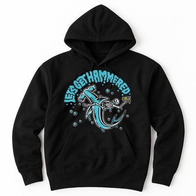 Hammerhead Shark Drinking Pun Let's Get Hammered Party Hoodie