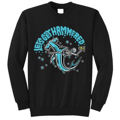 Hammerhead Shark Drinking Pun Let's Get Hammered Party Sweatshirt