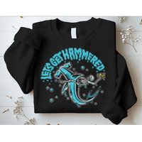 Hammerhead Shark Drinking Pun Let's Get Hammered Party Sweatshirt
