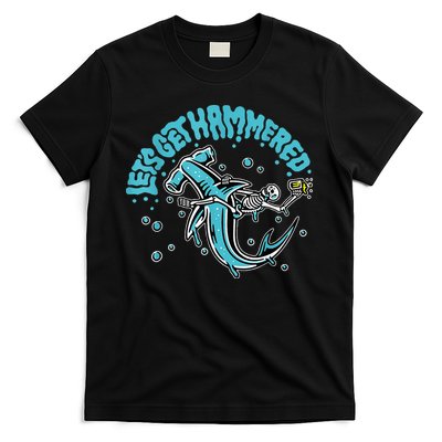 Hammerhead Shark Drinking Pun Let's Get Hammered Party T-Shirt