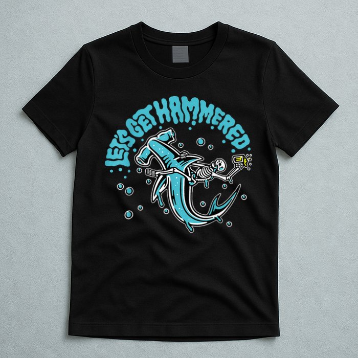 Hammerhead Shark Drinking Pun Let's Get Hammered Party T-Shirt