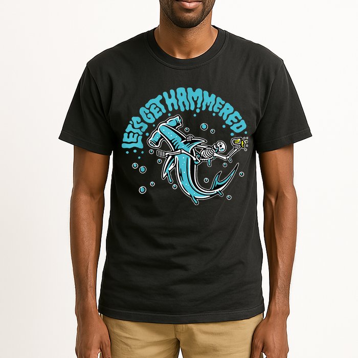 Hammerhead Shark Drinking Pun Let's Get Hammered Party Tall T-Shirt