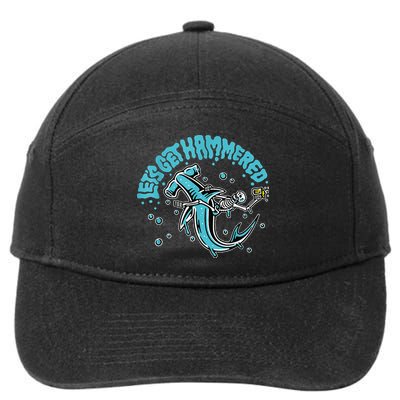 Hammerhead Shark Drinking Pun Let's Get Hammered Party 7-Panel Snapback Hat