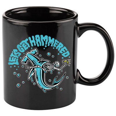 Hammerhead Shark Drinking Pun Let's Get Hammered Party 11oz C Handle Ceramic Mug