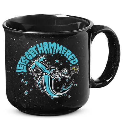 Hammerhead Shark Drinking Pun Let's Get Hammered Party 15oz Campfire Ceramic Mug
