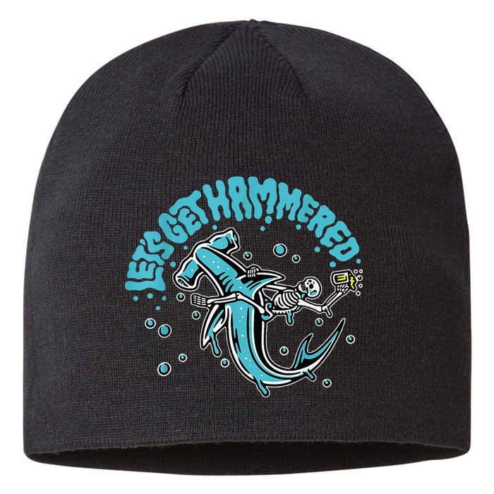 Hammerhead Shark Drinking Pun Let's Get Hammered Party Sustainable Beanie