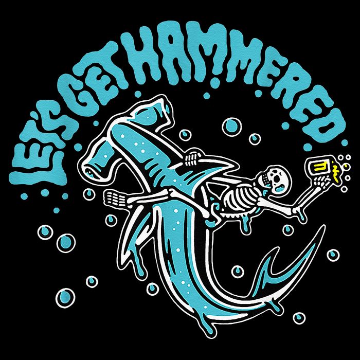 Hammerhead Shark Drinking Pun Let's Get Hammered Party 16 in Basic Backpack
