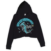 Hammerhead Shark Drinking Pun Let's Get Hammered Party Crop Fleece Hoodie