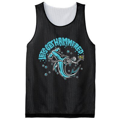 Hammerhead Shark Drinking Pun Let's Get Hammered Party Mesh Reversible Basketball Jersey Tank