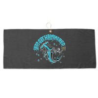 Hammerhead Shark Drinking Pun Let's Get Hammered Party Large Microfiber Waffle Golf Towel